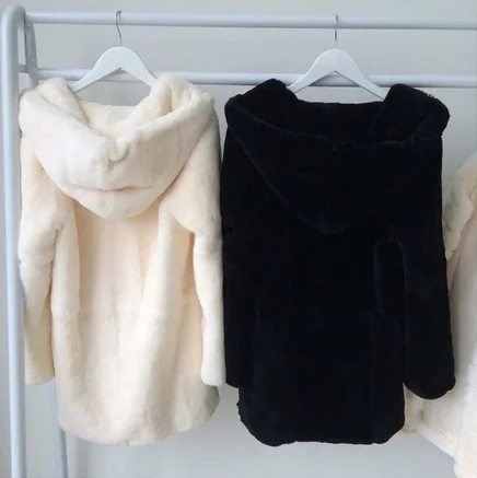 Натуральная Шуба из кролика Рекс Pull Pelt Rabbit Женская зимняя шуба по