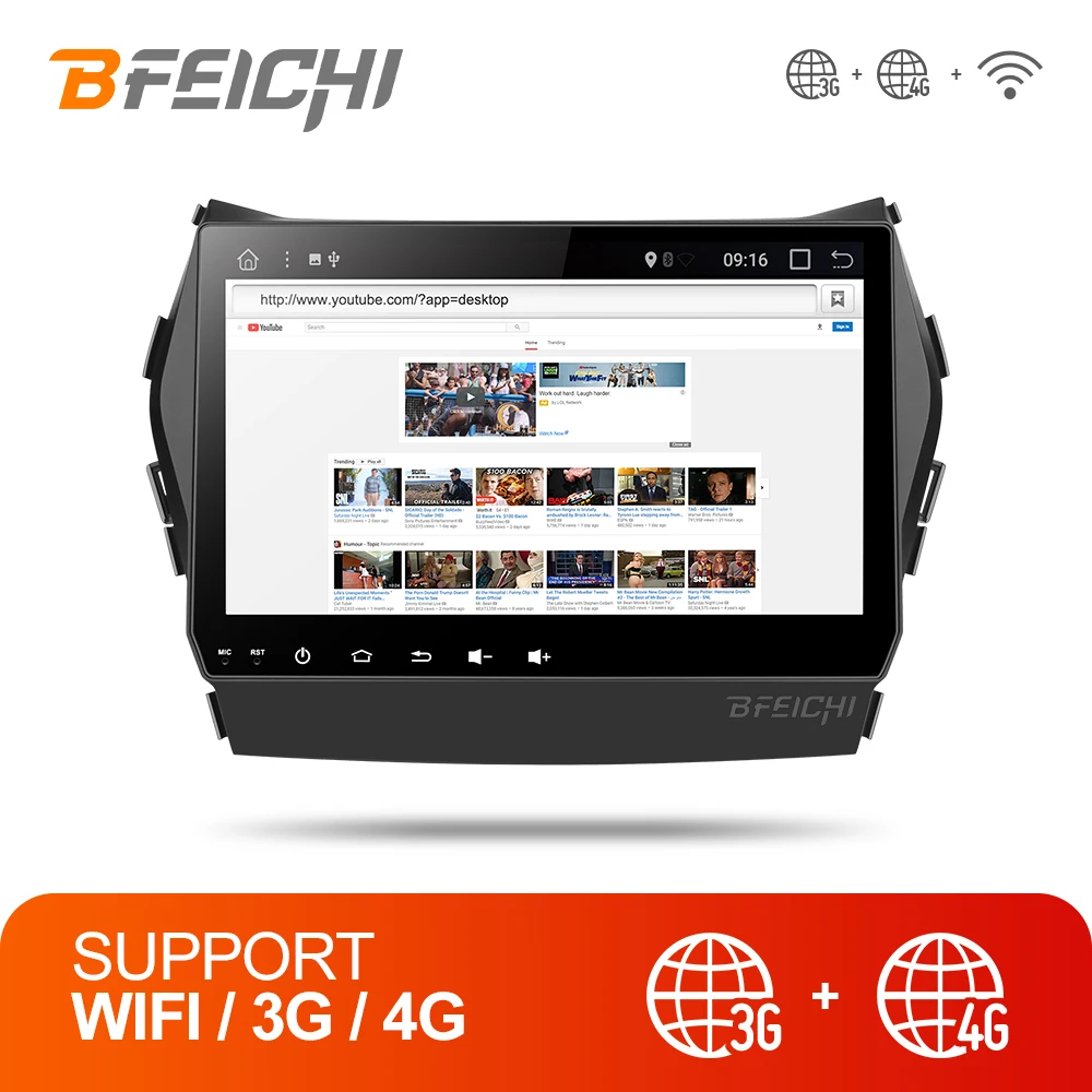 Bfeichi 9 дюймов android 7 1 din автомобильный dvd проигрыватель с gps для hyundai IX45 Santa fe 2013