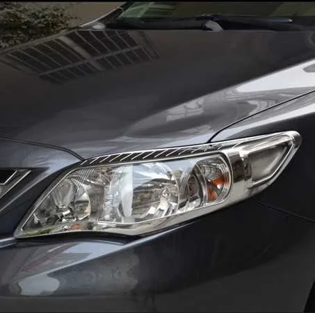 Для TOYOTA Corolla 2007-2013 2 шт. ABS Хромированная Автомобильная Передняя и задняя фара противотуманная фара Накладка аксессуары для стайлинга автомобилей