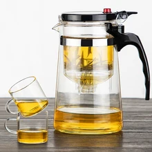 Высокое качество термостойкие Стекло Чай горшок Китайский кунг-фу Чай комплект пуэр чайник Кофе Стекло чайник удобный офис Чай горшок