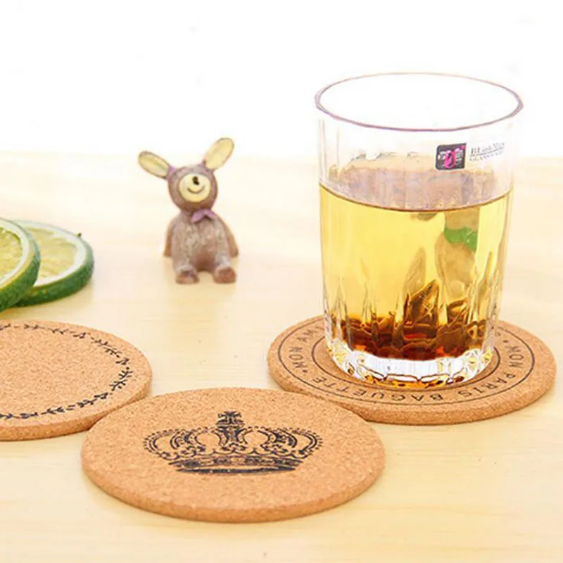 500pcs Classic Round Plain Cork Coasters Drink Wine Mats Cork Mats