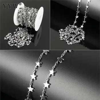 

Stainless Steel Jewelry Chain with plastic spool original color 11x6.50x1.50mm 10m/Spool