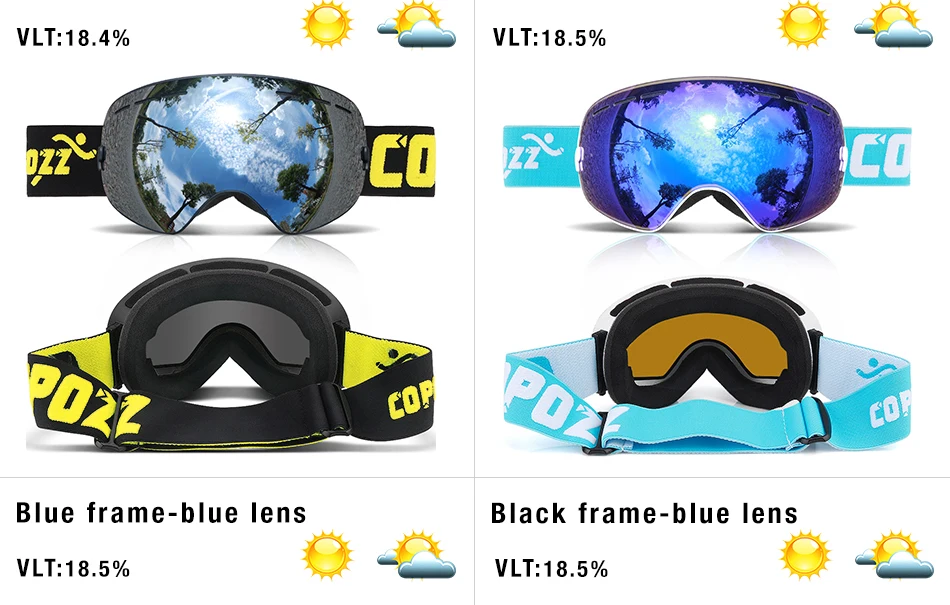 COPOZZ брендовые профессиональные лыжные очки двухслойные линзы противотуманные UV400 большие лыжные очки для катания на лыжах сноуборде мужские и женские снежные очки