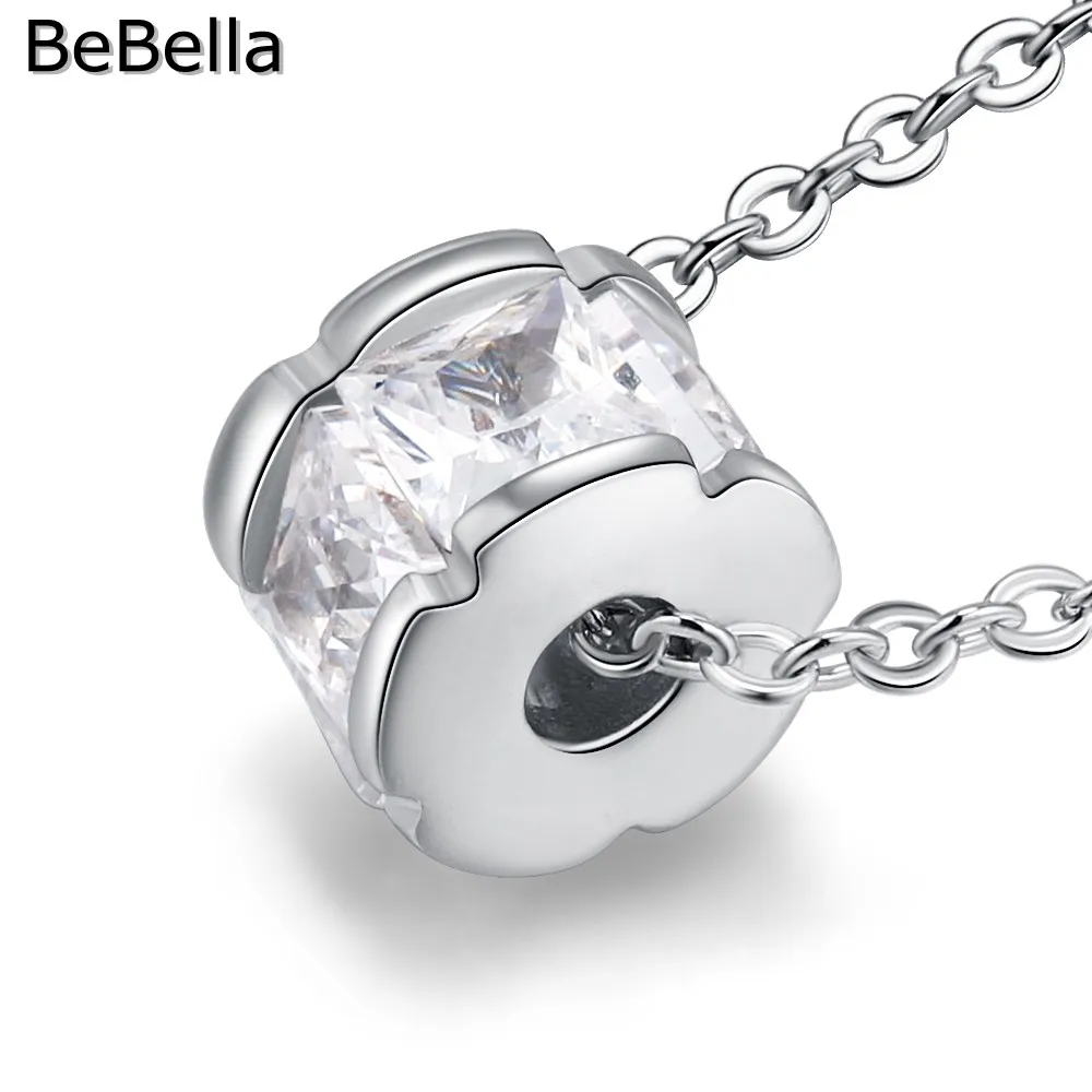 Цепочка с подвеской BeBella ожерелье круглой из бисера микрозакрепкой бижутерия для