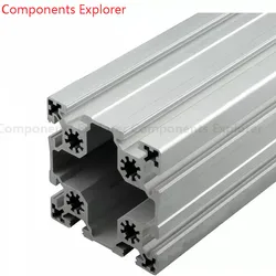 Arbitrary Cutting 1000mm 9090W Aluminum Extrusion Profile,Silvery Color.