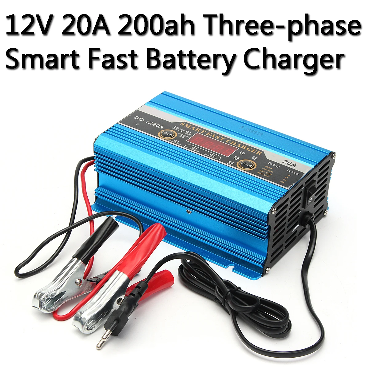 

4V 20A Three-phase Smart Fast Car Battery Charger Motorcycle Battery Pure Copper Smart Fast Repair Charger With LED Display