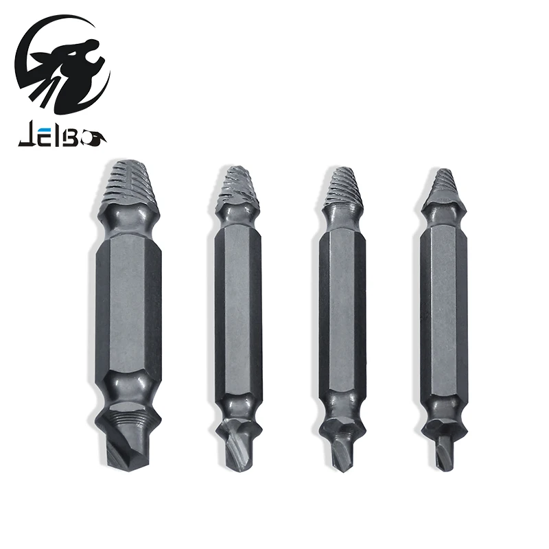 

Jelbo Drill Bit New 4PC Drill Bit Power Tools Drill Bits Double Side Damaged Screw Tools Screw Extractor Remover Bolt Tool