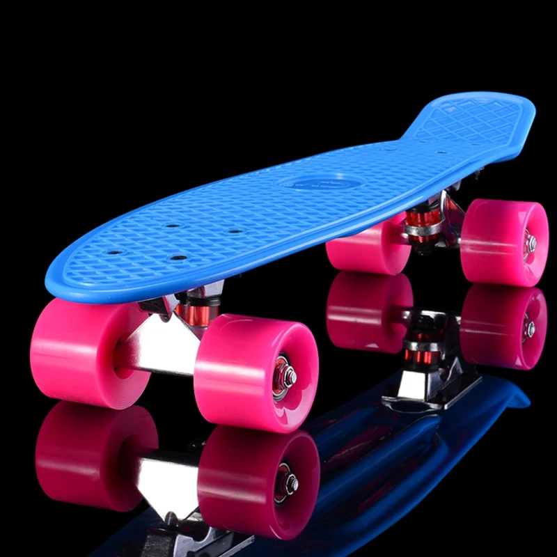 

5 Pastel Color Four-wheel Mini Cruiser Skateboard Environmental protection PP Skate Board Outdoor Sports For Adult or Children