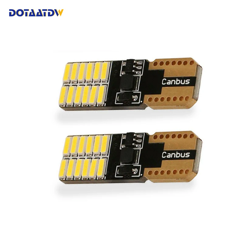 

10x Car LED T10 194 W5W Canbus 24 SMD 4014 No Error T10 Led Light Bulb Parking Auto Univeral Lamps Reading Lights 12V