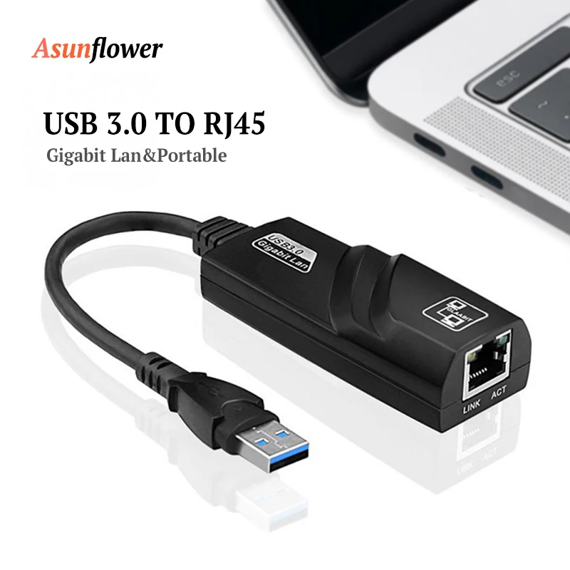 

USB 3.0 To RJ45 Gigabit Ethernet 10/100/1000Mbps Network Card Adapter For MacBook Pro USB Splitter Laptop Accessory