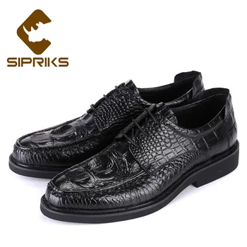 

Sipriks Classic Genuine Leather Printed Crocodile Skin Dress Shoes Boss Mens Business Office Gents Suit Social Formal Tuxedo 44