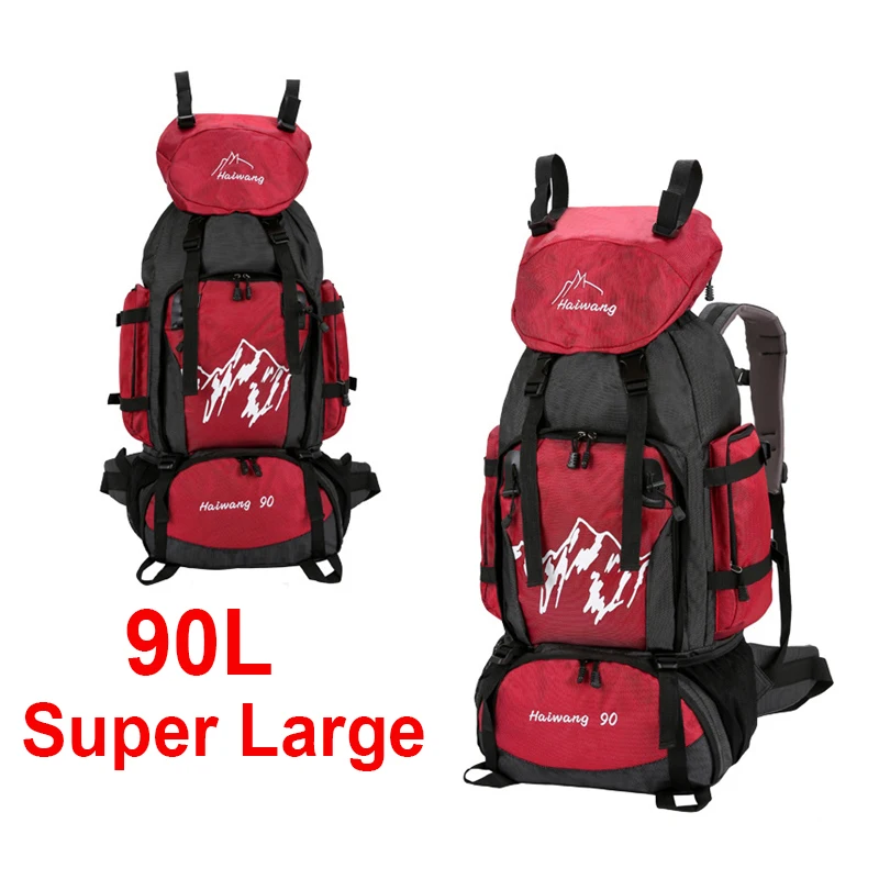 

90L Travel Multi-purpose Climbing Backpacks Hiking Big Capacity Rucksacks Camping Nylon Super Light Sport Travel Trekking Bag