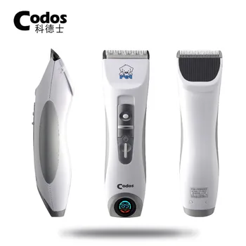 

Professional Codos CP9600 Pet Electric Shaver LCD Display Dog Trimmer Grooming Haircut Machine Silver Rechargeable Dog Clipper