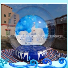 Рождество открытый украшения гигантский снежный шар пузырь палатка, надувные человека Размеры снежный шар для продажи