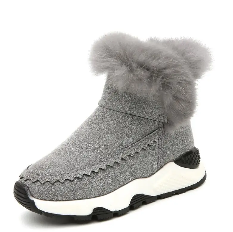 2018 детские зимние ботинки с густым мехом для девочек противоскользящие зимние детская обувь ботинки для девочек теплые зимние сапоги