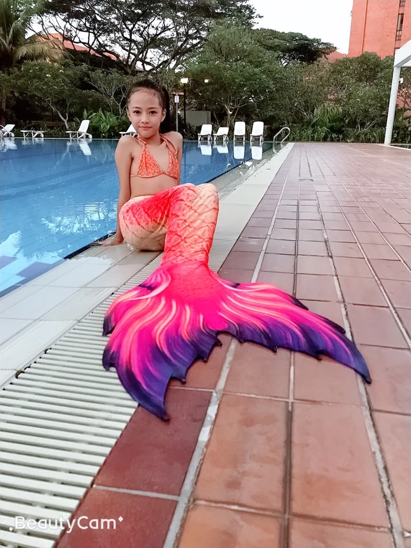 Fantasia Sereia Cauda Infantil De Piscina P Nadar Calda Rosa