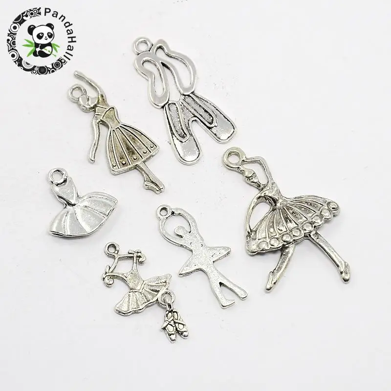 

Mixed Tibetan Style Antique Silver Alloy Pendants, Ballerina Dancer, Dance Shoes, Dancer, Ballet Suit, Ballet Skirt,