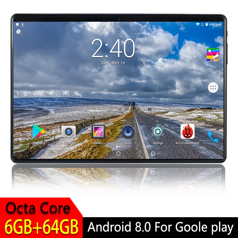 2.5D закаленное Стекло Экран 10-дюймовый планшетный ПК для Google Play Octa Core телефонная сим-карта WI-FI gps Оперативная память 6 ГБ 128 планшетный ПК с