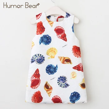 

Humor Bear 2018 Children Dress for Baby Girls Clothes England Style Summer Children Dresses for Girls Print Dress Kids Dress