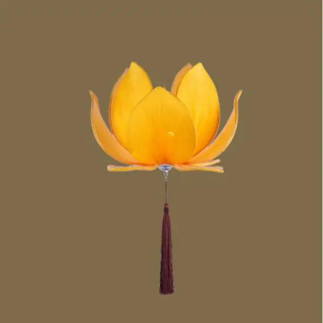 Новая китайская ткань дзен люстра Классическая лотос лампа храмовый зал гостиная ресторан освещение - Body Color: Orange
