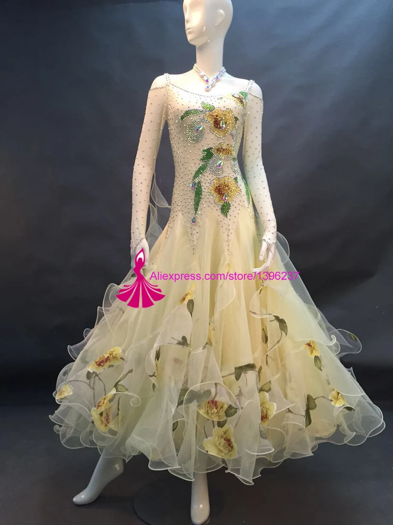 

Standard Ballroom Dance Competition Dresses Women 2017 New Design High Quality Stage Tango Waltz Ballroom Dancing Dress