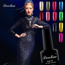 Saroline lukcy Colors 1Pcs Soak off Gel Glitter Shimmer Platinum Diamond LED/UV Gel Nail Polish Long Lasting cheap