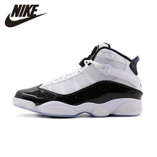NIKE Air Jordan 6 Rings Mens Basketball Shoes Breathable Stability High Quality Lightweight Sneakers For Men Shoes#322992-104