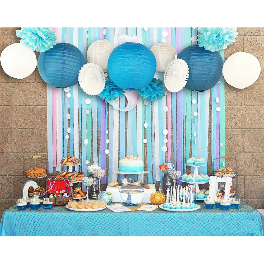 Set Of 13 Blue Pink Beach Themed Party Under The Sea Party Decoration Set Girls Boys Birthday Party Baby Shower 1st Birthday Set Of Set Girlset Boy Aliexpress