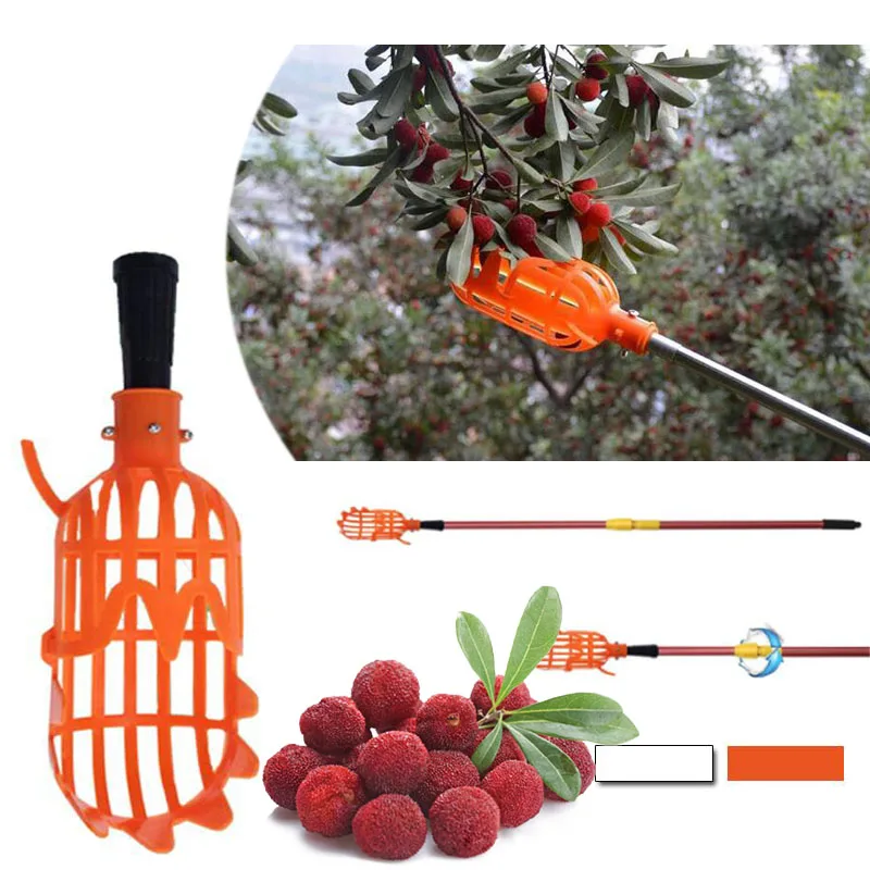 1 шт. 20*8*8 см белый/оранжевый пластиковый инструмент для сбора фруктов без полюса практичный и удобный прочный садоводческий сборщик фруктов