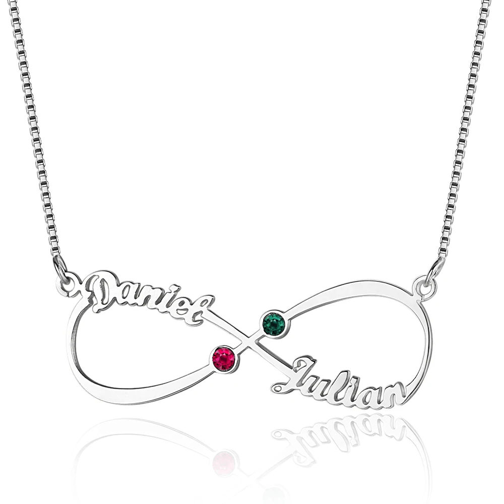 

Personalized 925 Sterling Silver Necklace 8 Shape Natural Stones Pendants Custom Make Any Name Best Gift(NE101637)