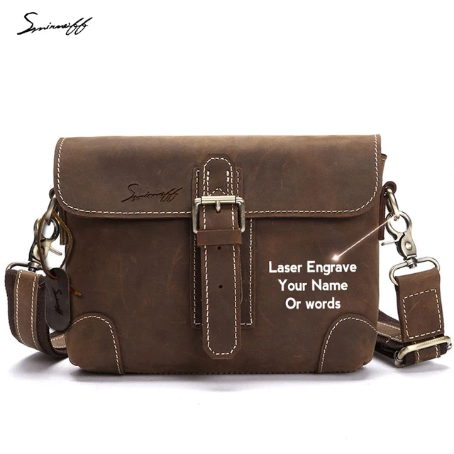 Man Fashion Leisure Handbag Laser Engrave Motto Luxury Brand Genuine Man Fashion Leisure Handbag Laser Engrave Motto Luxury Brand Genuine Leather Book Bag For College Student
