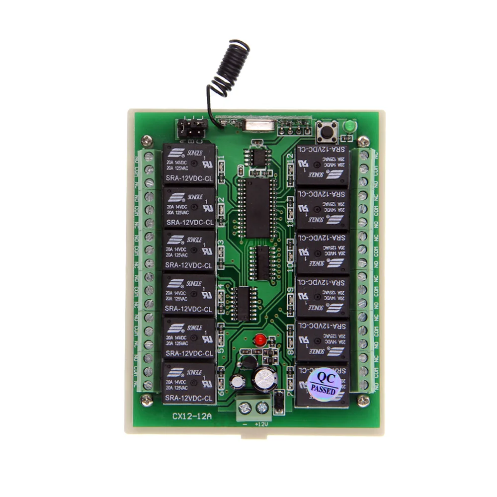 

DC 12V 24V 12 CH 12CH RF Wireless Remote Control Switch System,315/433 MHz Receiver ONLY