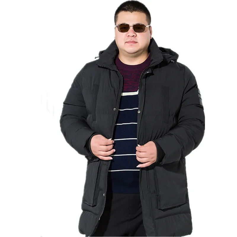 Большие размеры 8XL зимние теплые куртки для мужчин пальто с капюшоном