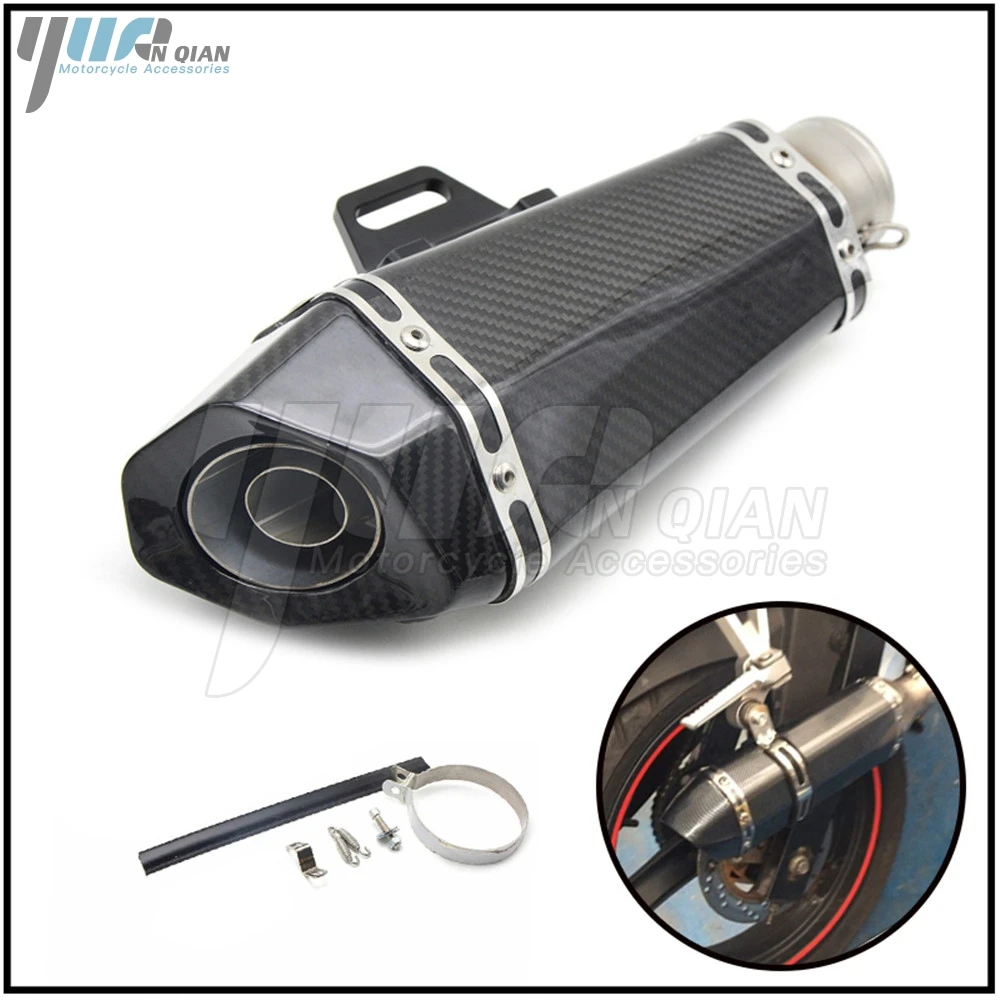 

Universal Motorcycle Exhaust Muffler Modified Stainless Steel Carbon Fiber For YAMAHA XJR FJR1300 FZR 1000 T MAX TMAX530 TMAX500