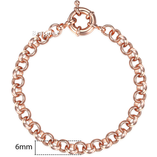 585 Rose Gold Bracelets Curb Snail Foxtail Venitian Link Hand Chain Friendship Jewelry Gifts for Women Girl 7-9inch