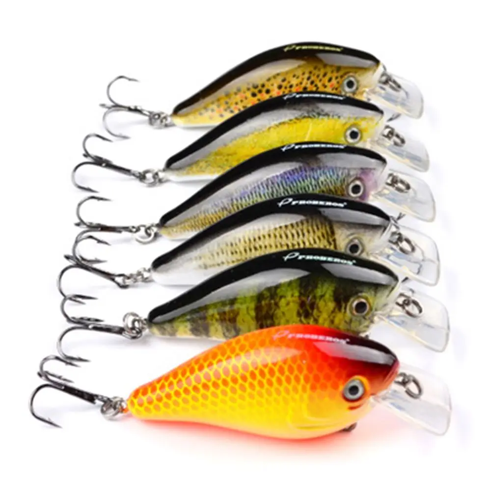 7.5cm/12.8g Deep Diving Wobblers Crank Bait Floating Shallow Fishing lures Treble Hook Bait
