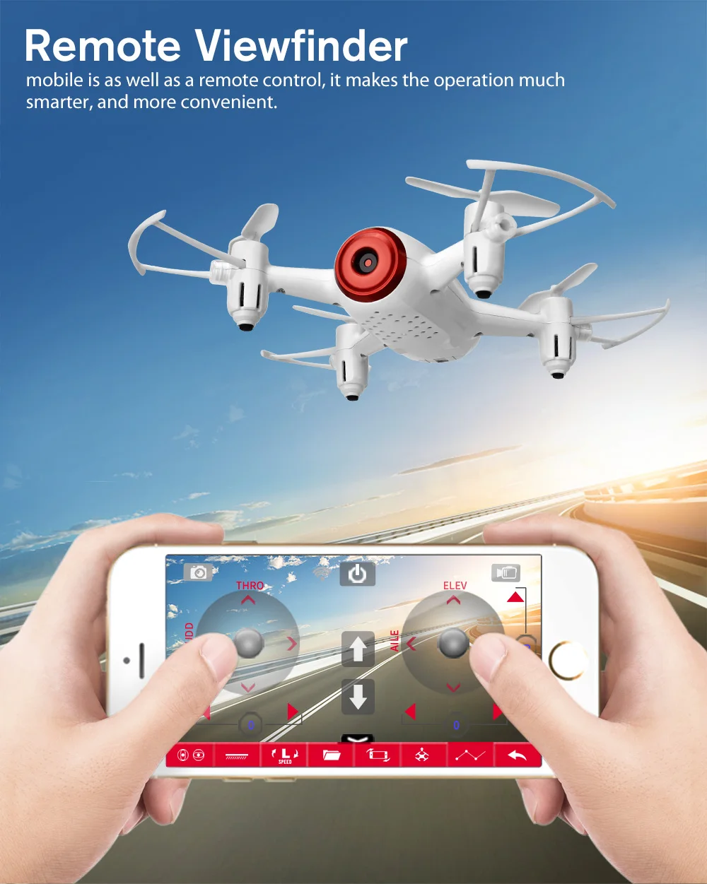 

SYMA x22w Wifi FPV System Pocket Drone HD Camera Headless Mode Radio-controlled Dron with Flight Plan and App Control White