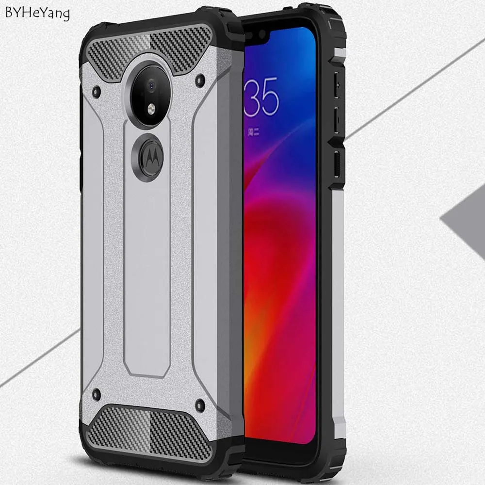 Case For Motorola Moto G7 Power Soft Silicone + Hard PC Armor Hybrid