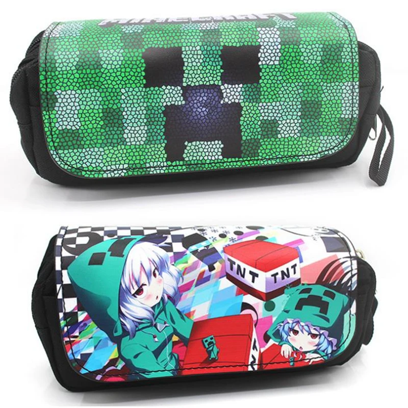 Minecraft Pencil Case For Boys Girls School Pencil Bags Multifunction Large Capacity Pen Box School Supplies Bts Stationery Gift