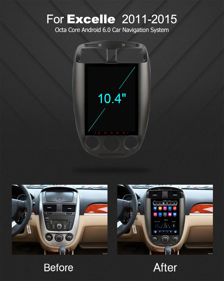Sale 10.4/9.7 inch 32G 2G RAM Octa Core Android 6.0 Car DVD Radio for Buick Excelle 2011 2012 2013 2014 2015 with GPS navigation DAB+ 1