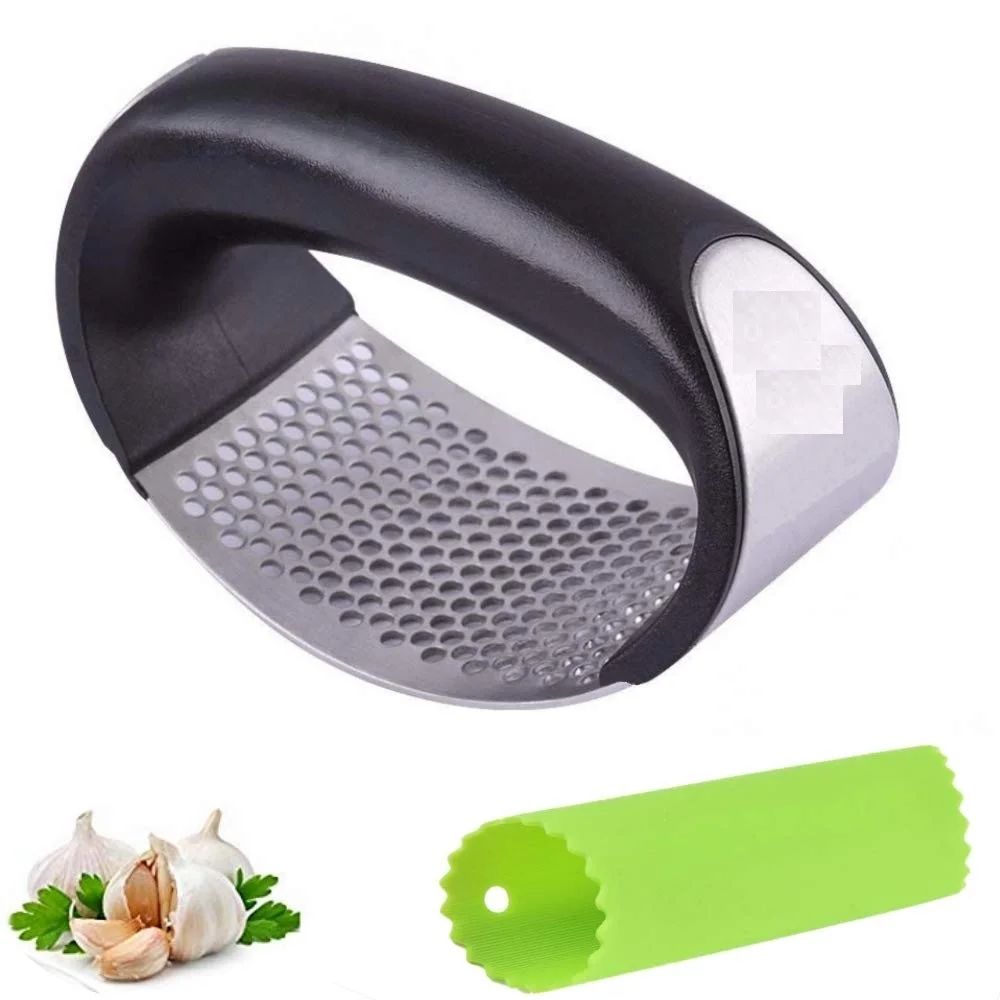 

Dropshipping Garlic Press Rocker Garlic Peeler Set Stainless Steel Garlic Crusher Squeezer Slicer Mincer Chopper Kitchen Gadget