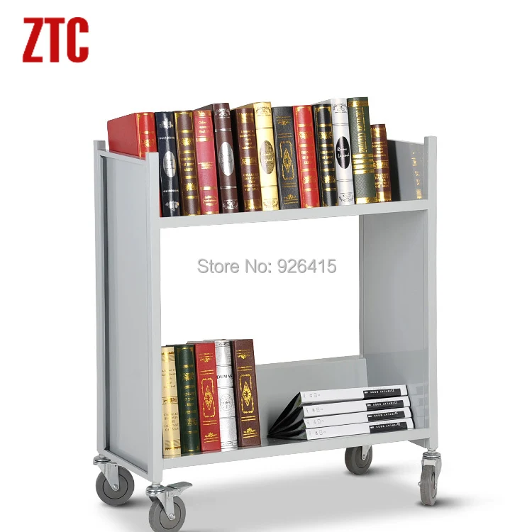 Library furniture bookshelf,metal V shape single sided library book