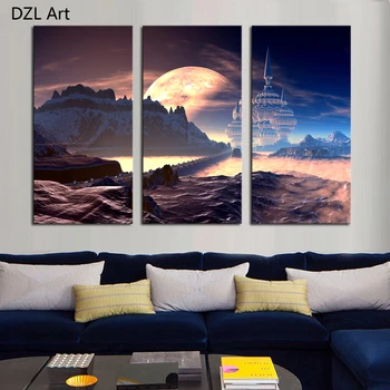 

Unframed 3 Panels Abstract planet HD Canvas Print Painting On Canvas Prints Artwork Home Wall Decor Painting Canvas Picture
