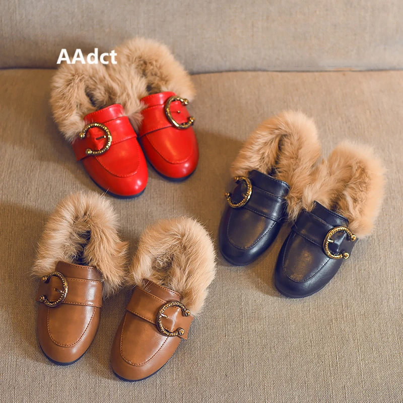 

AAdct Cotton warm children flats shoes New princess girls shoes 2018 Winter soft kids boots