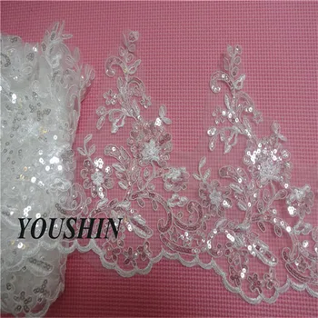 

Luxury 9Meters Sequins Wedding Lace Trim Fabric DIY Lace 23m LW0264