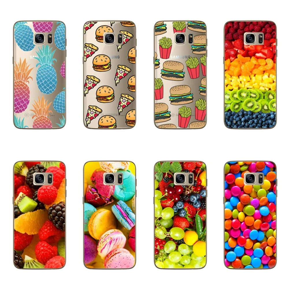 Phone Cases For Samsung Galaxy S6 Fruit Pineapple Hamburger Pattern Soft Silicone Rubber Cover Funda Coque |