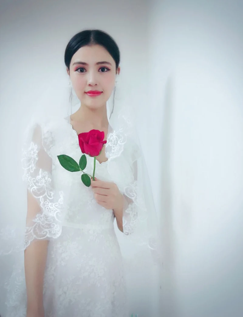 Свадебная фата хит продаж 2017 низкая цена белая/Слоновая Однослойная Фата для