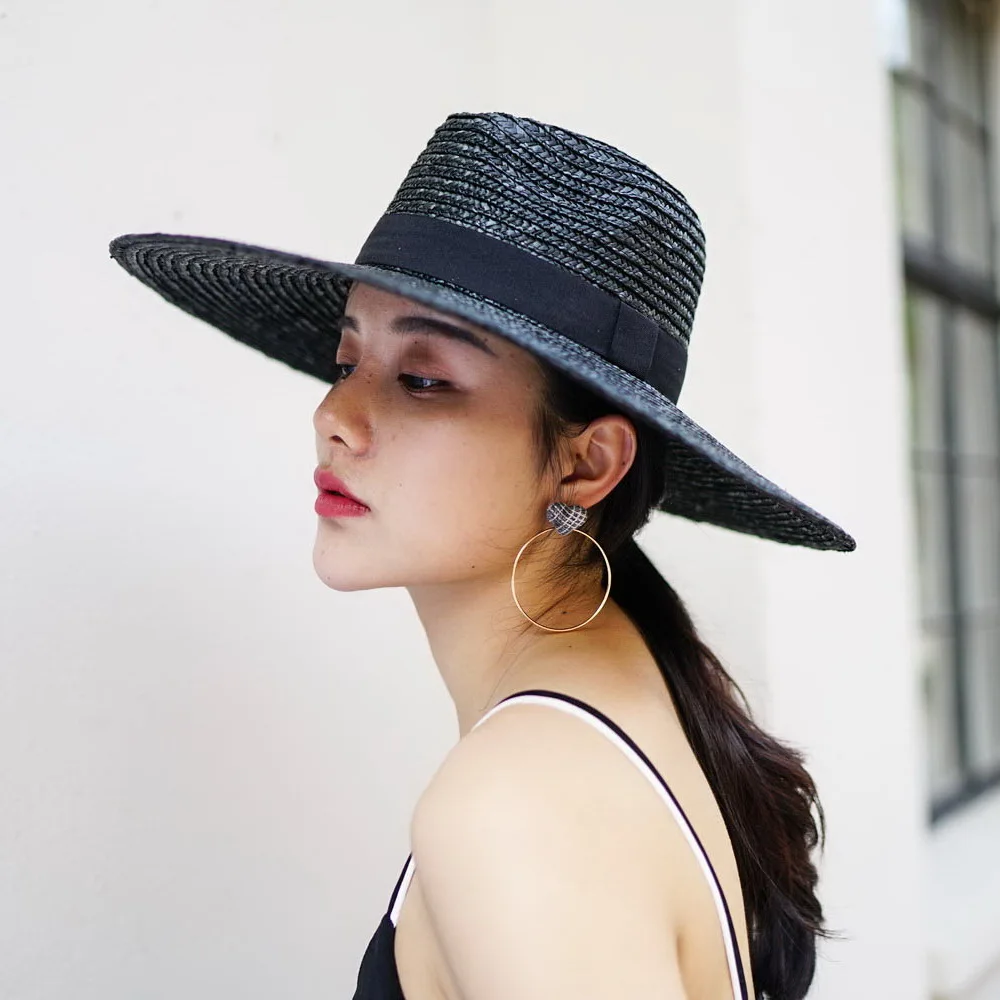 Muchique sun hat x large brim wheat straw panama fedora hat summer