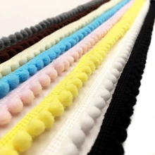 5 metri Pom Pom Trim Sfera 11 millimetri MINI Perla Pompom Frangia Del Nastro di Cucito Del Merletto Kintted Tessuto Fatti A Mano Accessori Artigianali