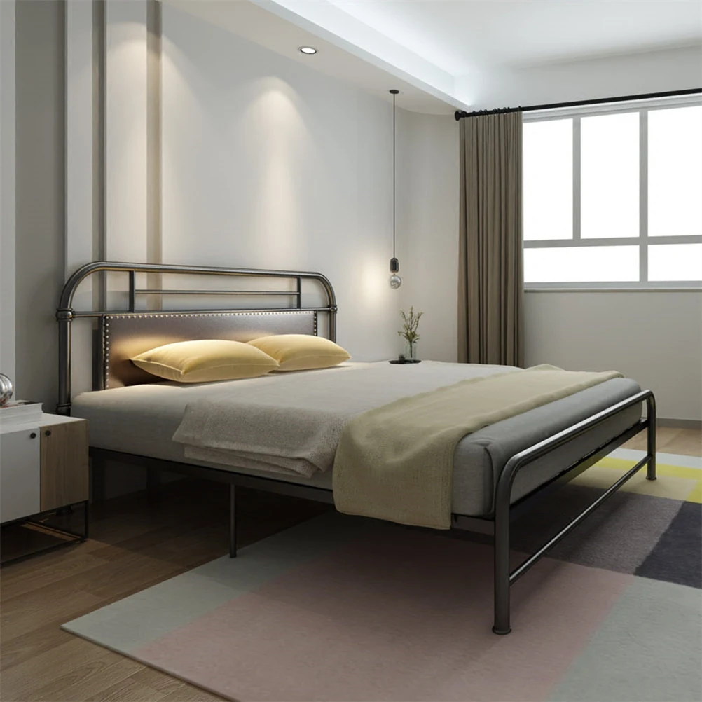 Beds Home Furniture iron bed single/double bed wholesale multi size 1.5*1.9cm/1.2*1.9cm/1.8*2cm hot new can customize 2019
